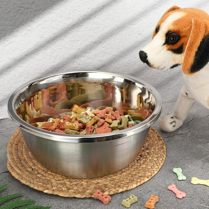 10 Pcs 8 Cup Metal Dog Bowls Stainless Steel Thickened Food Bowls Travel Kennel Food and Water Dish for Medium Large Size Dogs Cats, 64 Oz, Dishwasher Safe.
