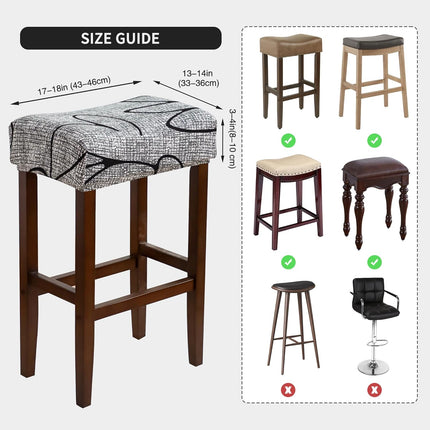 Waterproof Bar Stool Covers Rectangle Set of 4 Stretchable Patterned Seat Covers for Backless Barstools Washable.