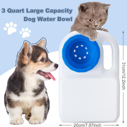 1 Pcs 3 Quart Dog Travel Water Bowl Portable Pet No Spill Water Bowl for Pet Dispenser for Small Large Dogs Cats Camping Hiking.