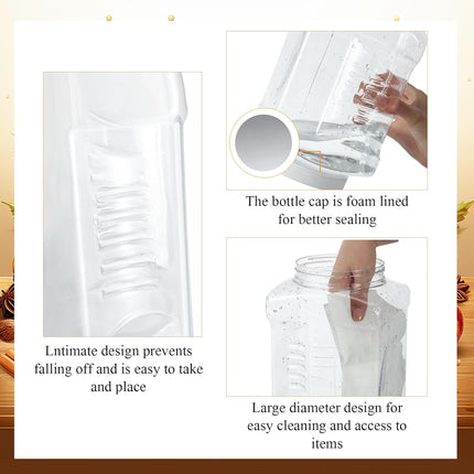 3 Pcs 1 Gallon Clear Plastic Jar with Lid Wide Mouth Square Screw Top Food Storage Containers, PET Plastic Empty Grip Jar Canisters for Candy Cookies Kitchen Food Safe(White Lid).