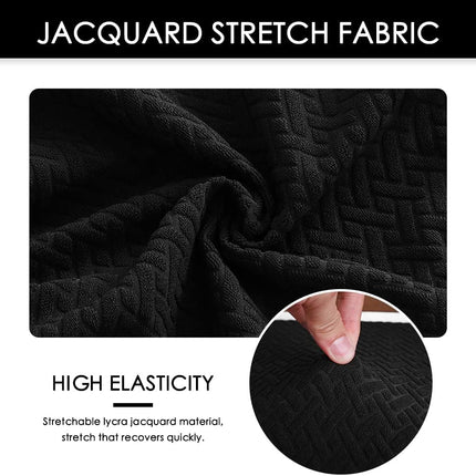 FORCHEER Dining Chair Covers and Bench Covers Set Waterproof Black Jacquard 4 Dining Room Chair and Bench Slipcover Washable.