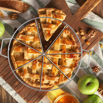 3 Pieces 8-cut, 7-cut and 6-cut Pie Cutter 10.6 Inches Diameter Stainless Steel Pie Slicer Rust Proof Cake Divider with Side Handle Pie Cutter Press for Commercial Home.
