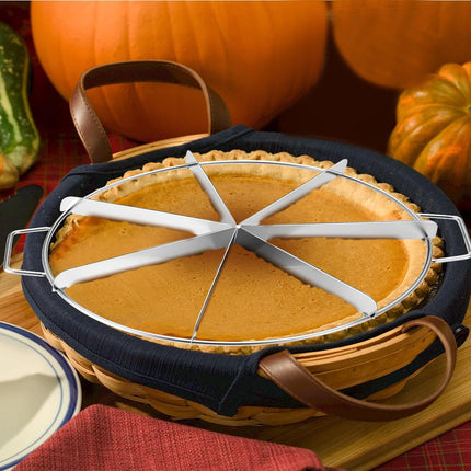 3 Pieces 8-cut, 7-cut and 6-cut Pie Cutter 10.6 Inches Diameter Stainless Steel Pie Slicer Rust Proof Cake Divider with Side Handle Pie Cutter Press for Commercial Home.
