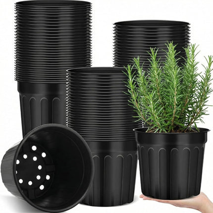 30 Pcs 3 Gallon Plant Nursery Pots Bulk Flexible Plastic Pots for Plants Thickened Soft Seed Starting Container with Drainage Hole Garden Pot Flower Container for Succulents Seedlings.
