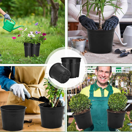 30 Pcs 3 Gallon Plant Nursery Pots Bulk Flexible Plastic Pots for Plants Thickened Soft Seed Starting Container with Drainage Hole Garden Pot Flower Container for Succulents Seedlings.