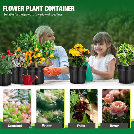 30 Pcs 3 Gallon Plant Nursery Pots Bulk Flexible Plastic Pots for Plants Thickened Soft Seed Starting Container with Drainage Hole Garden Pot Flower Container for Succulents Seedlings.