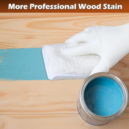 20 Pcs Faux Lambswool Wood Staining Kit Applicator and Disposable Nitrile Gloves Reusable Stain Sponge Pads for Wood Oil Based Finishes Cleaning.