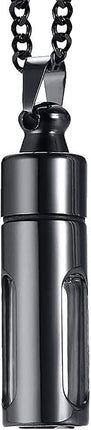 Portable Stainless Steel Glass Container Tube Urn Keepsake Cremation Ashes Memorial Pendant for Men Women.