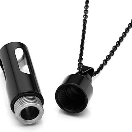 Portable Stainless Steel Glass Container Tube Urn Keepsake Cremation Ashes Memorial Pendant for Men Women.