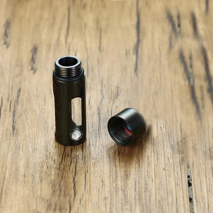 Portable Stainless Steel Glass Container Tube Urn Keepsake Cremation Ashes Memorial Pendant for Men Women.