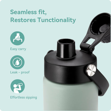 Spout Lid for Simple Modern Water Bottle 14oz 18oz 24oz 32oz, Replacement Chug Lid for Simple Modern Summit Bottle, One-Handed Operation, Leak-Proof & Durable (2 Pack).