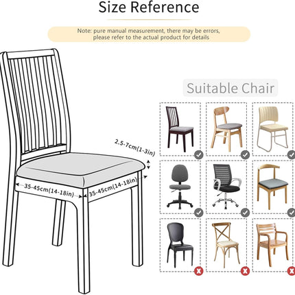 FORCHEER Waterproof PU Leather Chair Seat Covers Set of 4 Black Stretch Dining Room Chair seat Covers Kitchen Chair Seat Slipcovers 18inch Removable Washable.