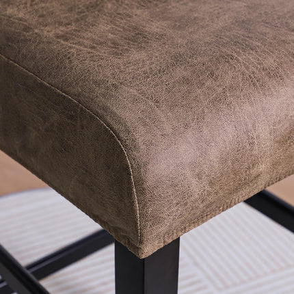 FORCHEER Bar Stool Chair Cover with Backs Set of 4 Leather Looking Barstool Slipcover for Short Back Counter Chairs Removable Washable (4PC,Camel).