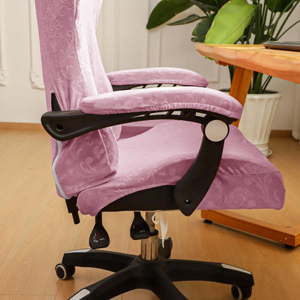 FORCHEER Velvet Gaming Chair Cover with Armrest Covers Pink Stretch Racing Style Game Chair with Attached Arms Covers Cat Scratch Proof Washable.
