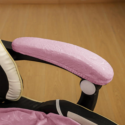 FORCHEER Velvet Gaming Chair Cover with Armrest Covers Pink Stretch Racing Style Game Chair with Attached Arms Covers Cat Scratch Proof Washable.