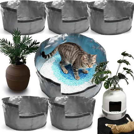 6PCS Cat Litter Box Liners for Hidden Cat Litter Box, Leakproof Waterproof Non-Slip Liner Compatible with Secret Round Boxes, Reusable & Washable, Scratch-Resistant, Machine Washable.