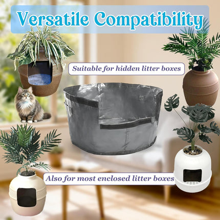6PCS Cat Litter Box Liners for Hidden Cat Litter Box, Leakproof Waterproof Non-Slip Liner Compatible with Secret Round Boxes, Reusable & Washable, Scratch-Resistant, Machine Washable.