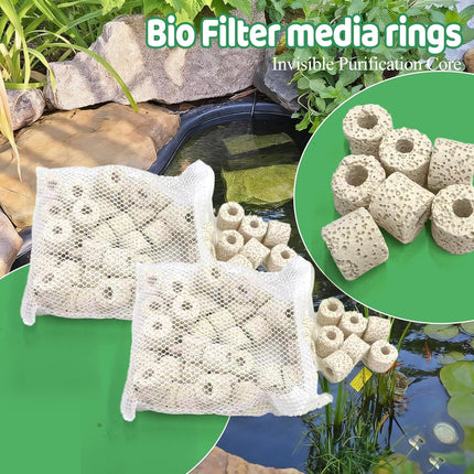 18 PCS Pond Filter Kits for Pennington Inpond 5 in 1 600 Gallon Model Water Pump, Includes 4 Foam Filter, 12 Polymer Woolfilter Mats, 2 Ceramic Media Rings Compatible with Aquagarden 600.