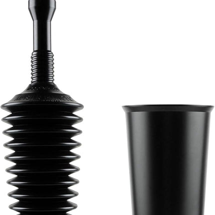 Master Plunger MP1600-TB 1.6 Gallon Low Flush Toilet Plunger with Funnel Nose Design. Tall Bucket included, Black.