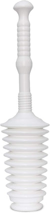 Master Plunger MP500-4TB Heavy Duty Bathroom Toilet Plunger Kit with Tall Bucket Caddy Equipped with Air Release Valve, White.