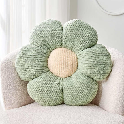 Flower Throw Pillow, Soft Sage Green 14.9" Shaped Floor Pillow for Home Decor, Cute Aesthetic Plush Decorative Pillows for Bed, Sofa, Couch.