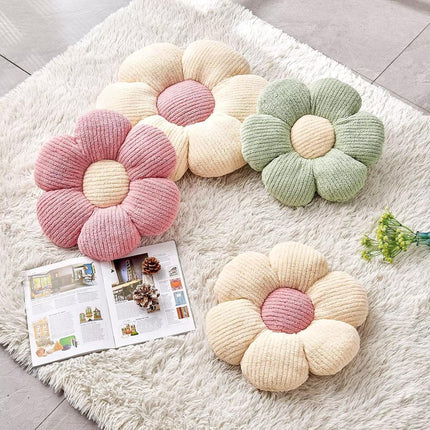 Flower Throw Pillow, Soft Sage Green 14.9" Shaped Floor Pillow for Home Decor, Cute Aesthetic Plush Decorative Pillows for Bed, Sofa, Couch.