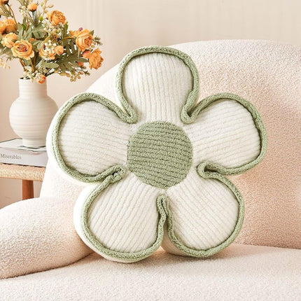 Soft Flower Shaped Floor Cushion, Plush Decorative Throw Pillow, Cute Seating Cushion, Room Decor Plush Pillows for Sofa Couch Bed (13.7 Inch, White).