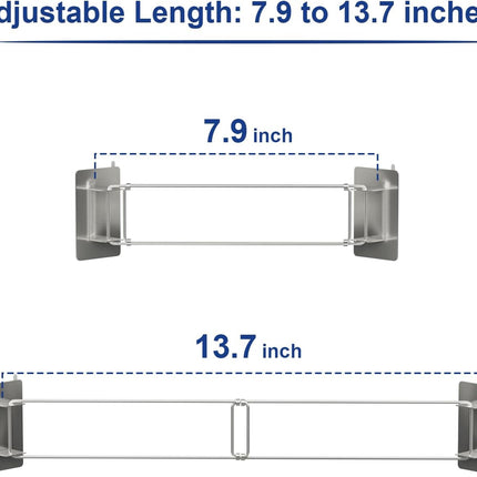 Safoner RV Shower Corner Storage Bar- Adjustable Stainless Steel Rod for Corner Shelves in Camper, Length 7.9-13.7 inches- RV Bathroom Organization Must Have Accessories (2 Pack.
