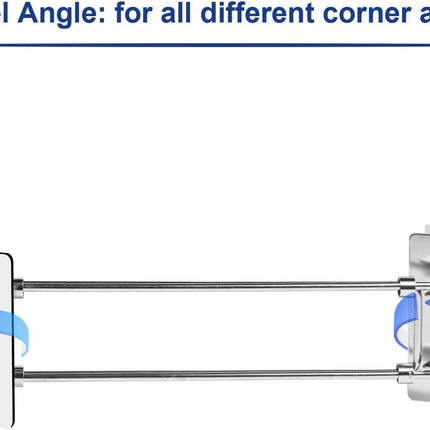 Safoner RV Shower Corner Storage Bar- Adjustable Stainless Steel Rod for Corner Shelves in Camper, Length 7.9-13.7 inches- RV Bathroom Organization Must Have Accessories (2 Pack.