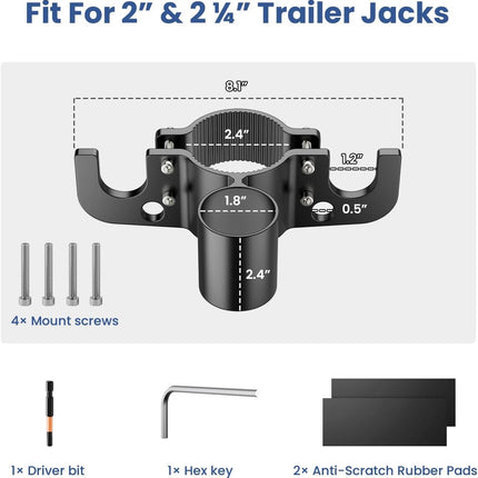 Safoner Aluminum Trailer Towing Chain Organizer with 7-Way Plug Holder- Heavy-Duty RV Tongue Jack Accessories.