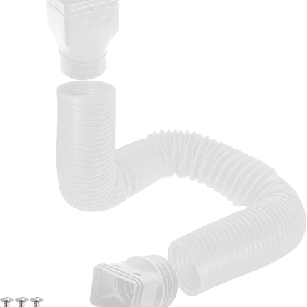 Biaungdo 1 Pack Gutter Downspout Extensions 5 Ft, 3 Inch Rain Gutter Downspout Extender Flexible Drainage Pipe for 2 x 3 Inch Residential Downspouts and 3 x 4 Inch Residential Downspouts, White.