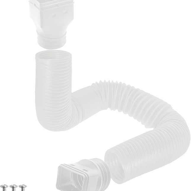 Biaungdo 1 Pack Gutter Downspout Extensions 5 Ft, 3 Inch Rain Gutter Downspout Extender Flexible Drainage Pipe for 2 x 3 Inch Residential Downspouts and 3 x 4 Inch Residential Downspouts, White.