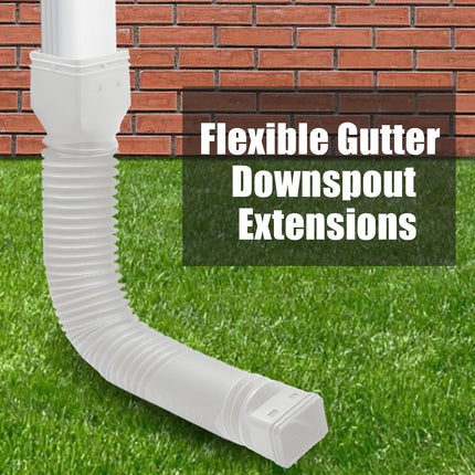 Biaungdo 1 Pack Gutter Downspout Extensions 5 Ft, 3 Inch Rain Gutter Downspout Extender Flexible Drainage Pipe for 2 x 3 Inch Residential Downspouts and 3 x 4 Inch Residential Downspouts, White.