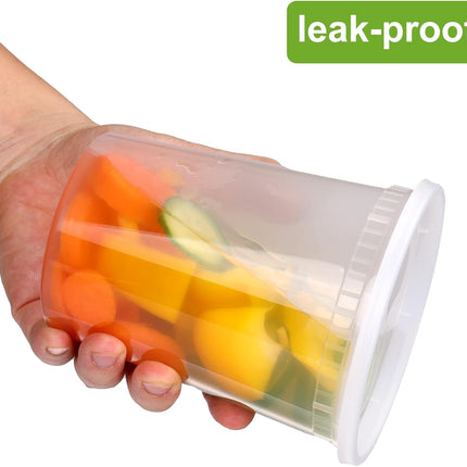 Moretoes 60 Sets 32 Oz Soup Containers with Lids, Deli Containers with Lids, Heavy-Duty Microwaveable Airtight Container for Soups, Leftovers, Sauces.