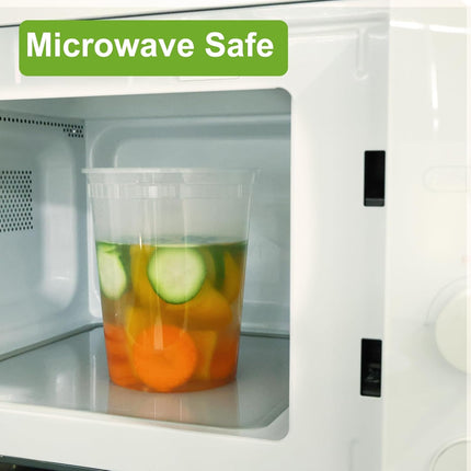 Moretoes 60 Sets 32 Oz Soup Containers with Lids, Deli Containers with Lids, Heavy-Duty Microwaveable Airtight Container for Soups, Leftovers, Sauces.
