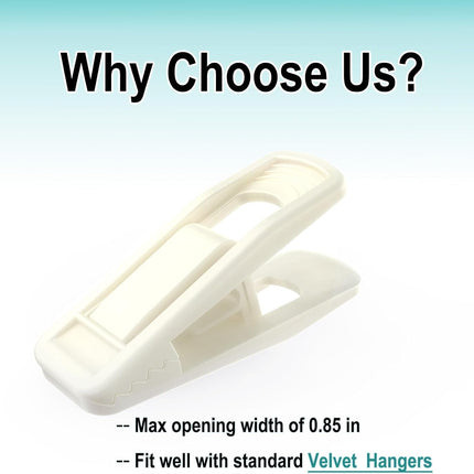 Hanger Clips for Velvet Hangers (Beige, 40 PCS), Non-Slip Plastic Clips Pant Skirt Hanger Clips for Flocking Hangers.