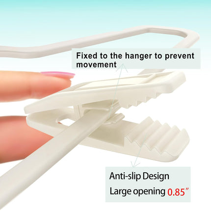 Hanger Clips for Velvet Hangers (Beige, 40 PCS), Non-Slip Plastic Clips Pant Skirt Hanger Clips for Flocking Hangers.