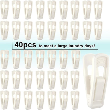 Hanger Clips for Velvet Hangers (Beige, 40 PCS), Non-Slip Plastic Clips Pant Skirt Hanger Clips for Flocking Hangers.