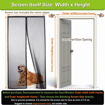 Magnetic Screen Door Self Closing, 78 x 84 inch, Grey Upgraded Polyester Thicken Mesh Mosquito Net for Patio Door, with Magnets, Keep Bugs Out, with Hook Tape.