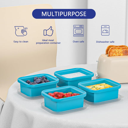 Bangp 2 Cup Silicone Freezer Trays with Lid,2 Pack,Thermally Insulated Containers for Food,Reusable,Soup Freezer Molds,Freeze and Store Soup, Broth, Sauce, Leftovers.