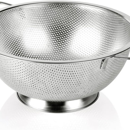 Colander Stainless Steel 3-Quart, Strainer for Kitchen Food, Dishwasher Safe.