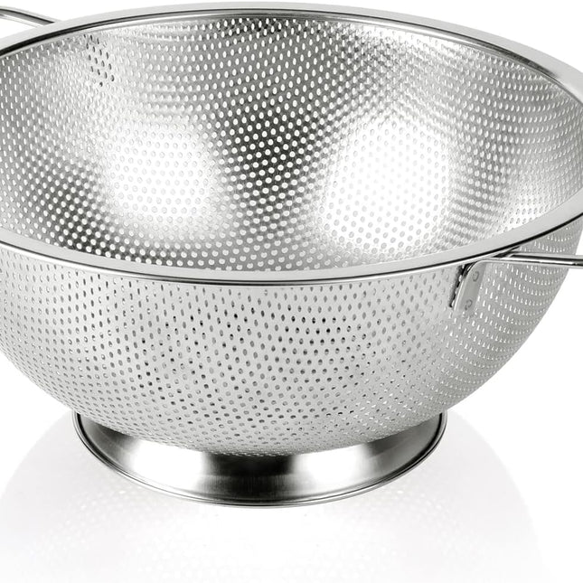 Colander Stainless Steel 3-Quart, Strainer for Kitchen Food, Dishwasher Safe.