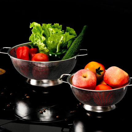 Colander Stainless Steel 3-Quart, Strainer for Kitchen Food, Dishwasher Safe.