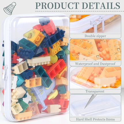 3 Pack Clear Hard Shell Zipper Case, Clear Zipper Pouches Waterproof Makeup Organizer & Travel Toiletry Bag, Diaper Bag Organizing Pouches, Plastic Pouch for Office Home Storage, Large Size.