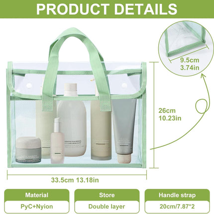 4 Pcs Clear Tote Bag, Large Makeup Bags, Clear PVC Cosmetic Bag Organizer, Multifunction Travel Toiletry Bag for Women, Transparent Beach Tote Bags, Transparent Organizer Storage Bags.