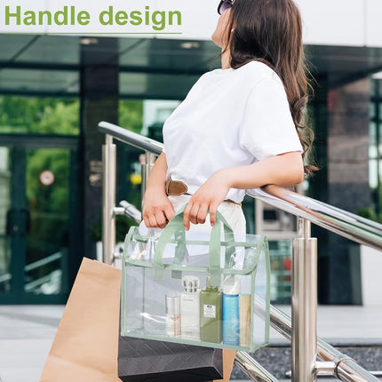 4 Pcs Clear Tote Bag, Large Makeup Bags, Clear PVC Cosmetic Bag Organizer, Multifunction Travel Toiletry Bag for Women, Transparent Beach Tote Bags, Transparent Organizer Storage Bags.