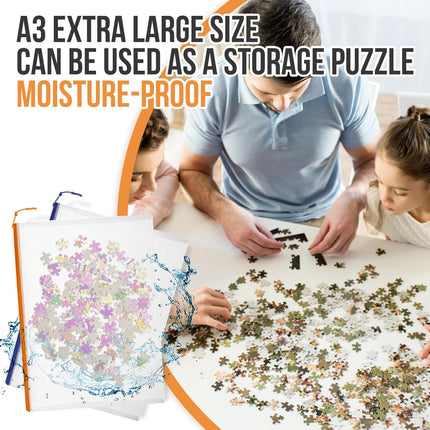 24pcs Mesh Zipper Pouch File Bags Puzzle Storage Bags, A3 17x12 Inches Large Reusable Zipper Pouches for Organizing Classroom Board Game Organization.