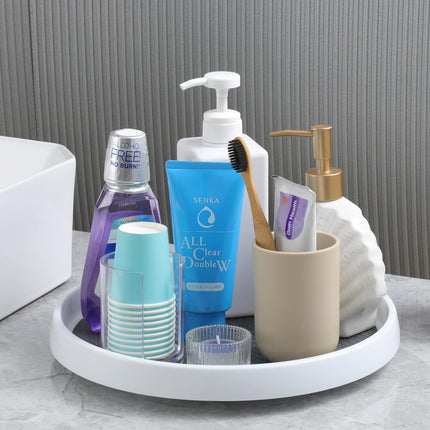 Set of 4, 10 Inch Non-Skid Lazy Susan Organizers - Turntable Rack for Cabinet, Pantry Organization and Storage, Kitchen, Fridge, Bathroom Makeup Vanity Countertop, Under Sink Organizing, Spice Rack.