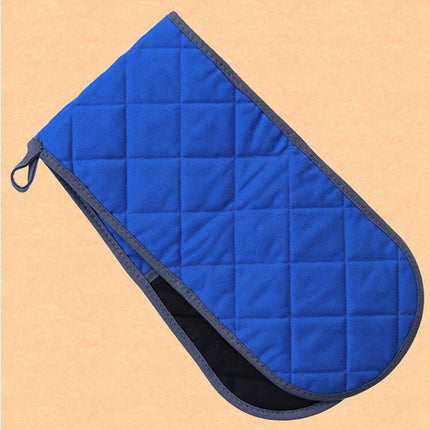 Double-ended Heat Resistant Cotton Mitt Oven Padded Kitchen Baking Glove Tool-Blue.