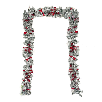 Christmas Artificial Wreath Red Bowknot Ribbon Garland-E.